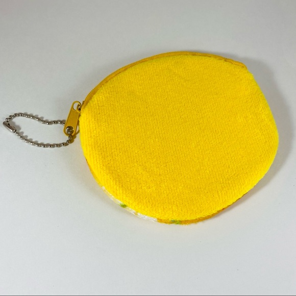 Soft plush yellow sprinkle donut coin purse key chain KAWAII - Picture 3 of 5